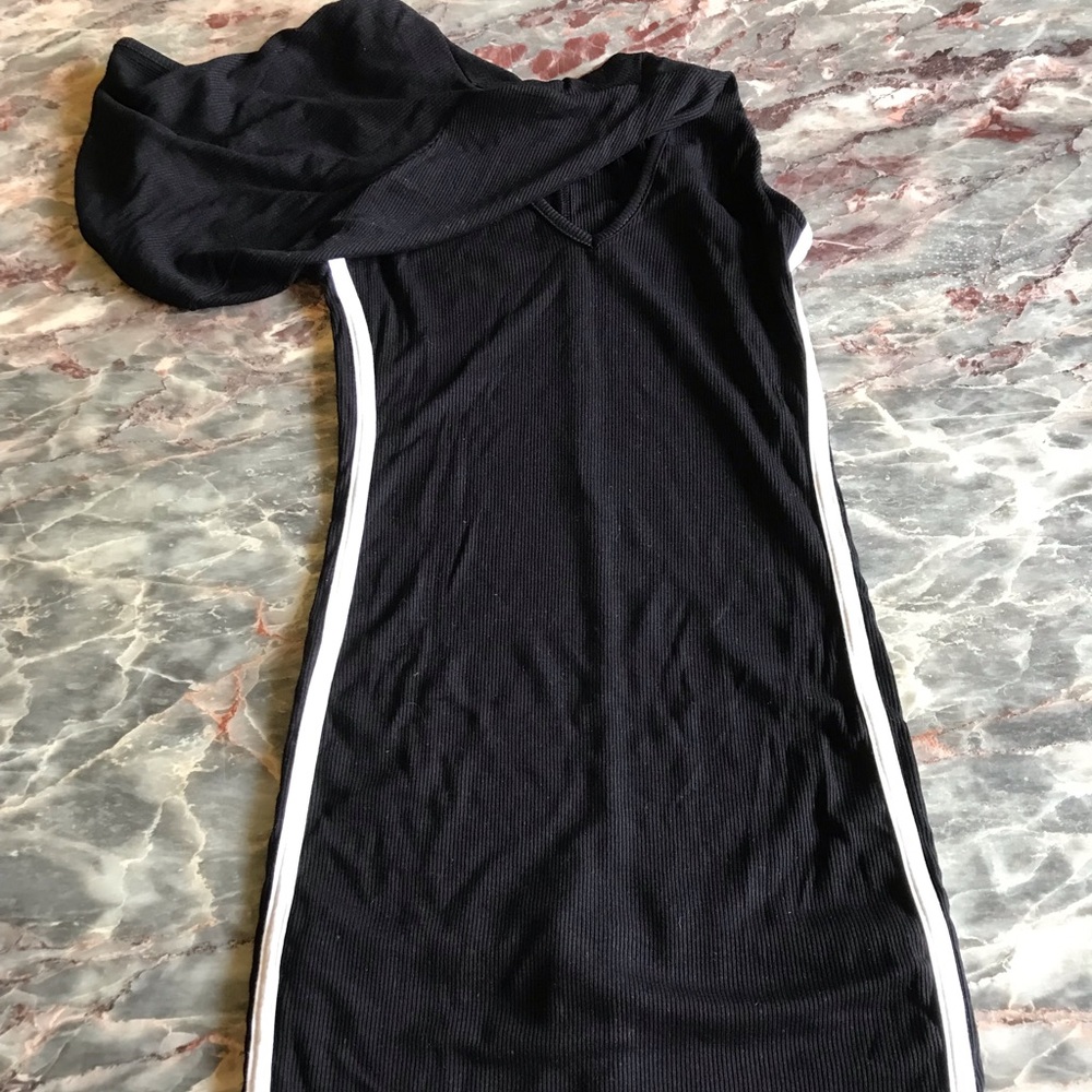 Pinstripe Black Dress